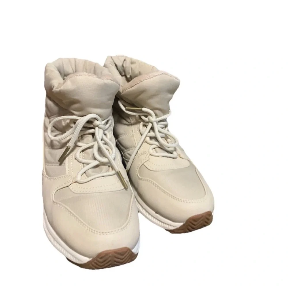 Ankle Outdoor/Snow Quilted Boots Beige - Picture 3 of 6